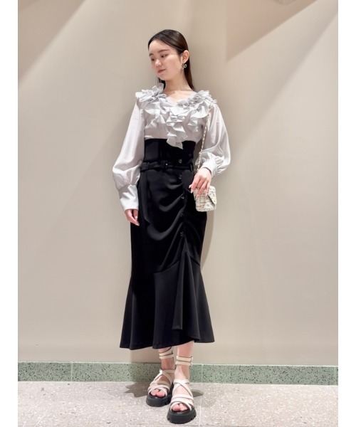 「SNIDEL」 ロングスカート 0 ブラック レディース_画像3