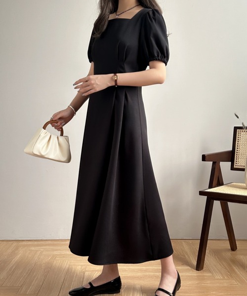 「ECLIN」 半袖ワンピース M ベージュ レディース_画像4
