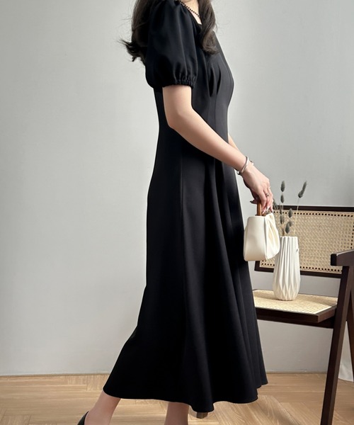「ECLIN」 半袖ワンピース M ベージュ レディース_画像5