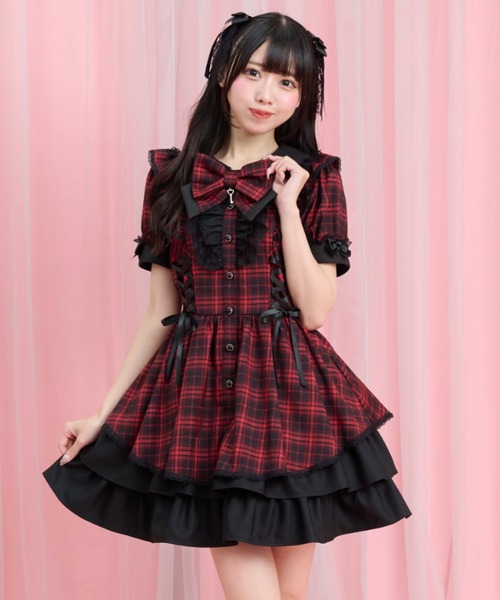 シーハニ　半袖バッスルワンピース Secret Honey（シークレットハニー） ワンピース 半袖 サイドレース