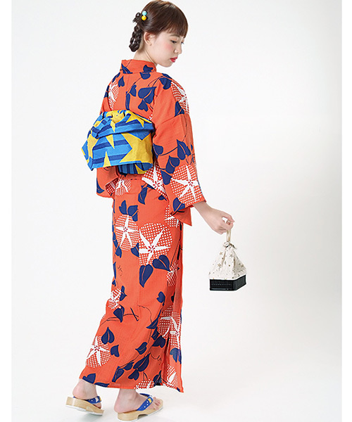 爆買い低価 浴衣 女性浴衣単品 オレンジ 朝顔 ZOZOTOWN PayPayモール店 - 通販 - PayPayモール 国産超歓迎