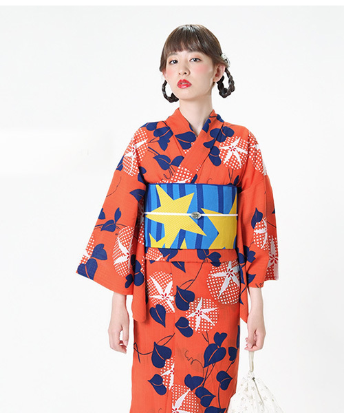 爆買い低価 浴衣 女性浴衣単品 オレンジ 朝顔 ZOZOTOWN PayPayモール店 - 通販 - PayPayモール 国産超歓迎