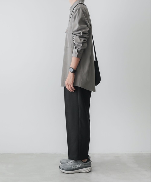 シャツ ブラウス ウールギャバジン バンドカラーシャツ / WOOL GABARDINE BAND COLLAR L/S SHIRT ウールギャバジン バンドカラーシャツ WOOL GABARDINE BAND COLLAR L/S