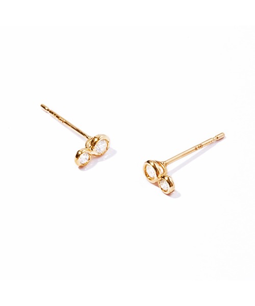 ピアス 「les bon bon」two diamond pierce BOB200 レディースの画像