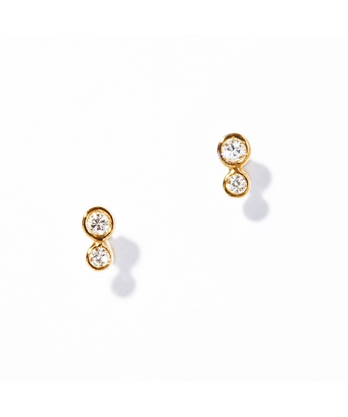 ピアス 「les bon bon」two diamond pierce BOB200 レディースの画像