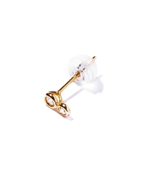 ピアス 「les bon bon」two diamond pierce BOB200 レディースの画像