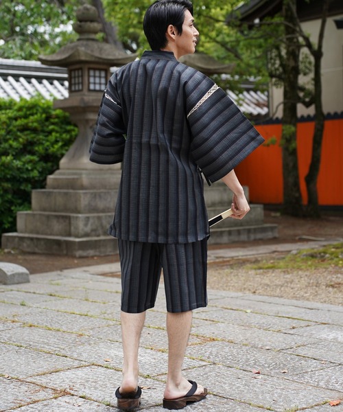 BAYBLO 浴衣 (TI)「ユニセックス」しじら織 甚平 メンズ