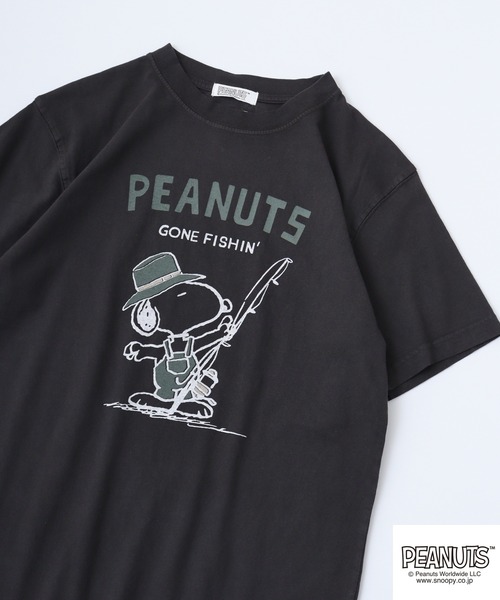 PEANUTS tシャツ LUMBER スヌーピー プリントTシャツ 半袖