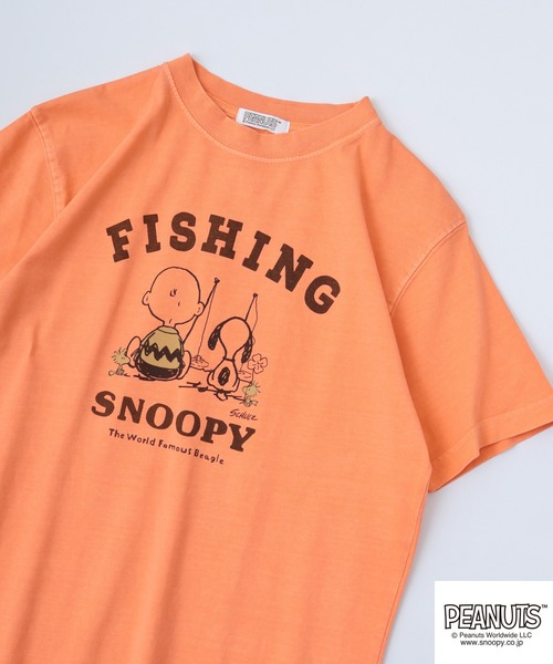 PEANUTS tシャツ LUMBER スヌーピー プリントTシャツ 半袖
