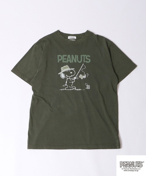 Lサイズ　Tシャツ PEANUTS tシャツ LUMBER スヌーピー プリントTシャツ 半袖