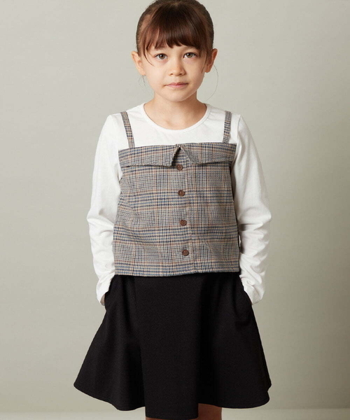 a.v.v tシャツ 「140-150」「セットアップ対応」チェック柄キャミ  
