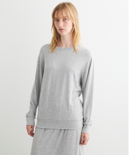 トレーナー スウェット ブラッシュド シンプルクルーネックセーター レディース three dots トレーナー スウェット ブラッシュド シンプルクルー