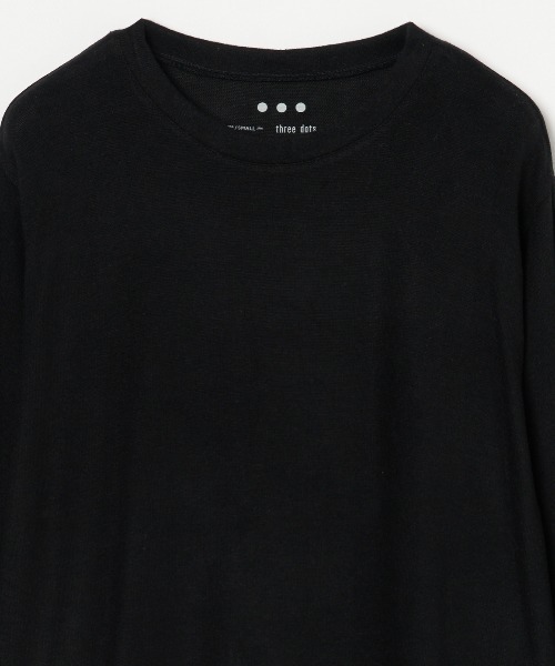 トレーナー スウェット ブラッシュド シンプルクルーネックセーター レディース three dots トレーナー スウェット ブラッシュド シンプルクルー