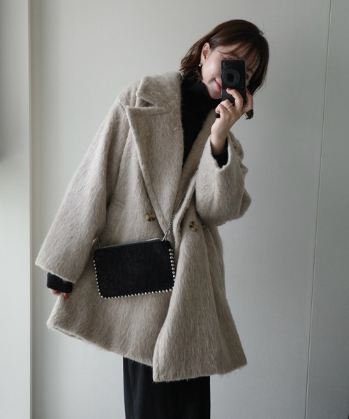 sakishimatokyo ピーコート pコート ミドル丈 シャギーピーコート sakishimatokyo ピーコート pコート ミドル丈 シャギーピーコート
