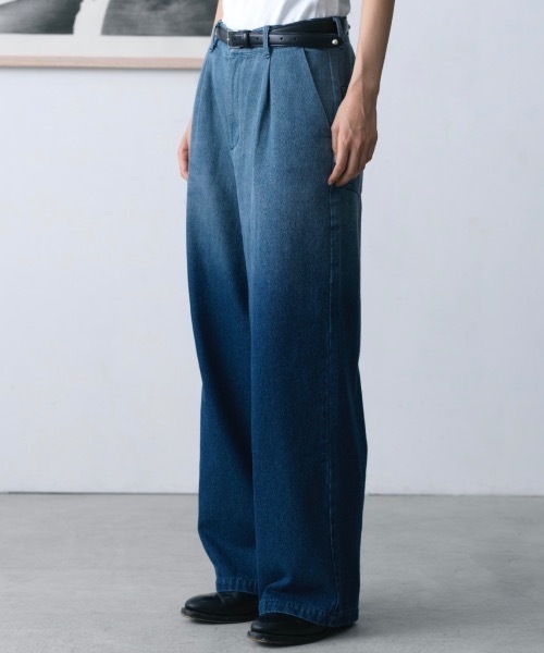SINSS ワイドパンツ ジーンズ Wide straight gradation denim / ワイド 