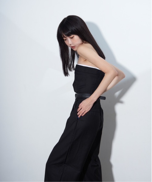 【美品✨】ENFÖLD LONG-STRAP OVERALLS サロペット 黒 雑誌掲載ENFOLD 黒サロペット☆オールインワン