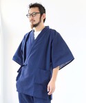 甚平 浴衣 長尾織布 / 別注 しじら織り 甚...の詳細画像1