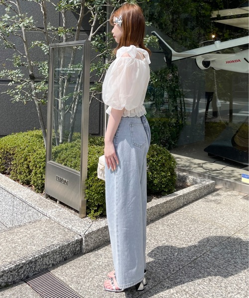 one way（ワンウェイ） シャツ ブラウス シャーリングオフショルリボン