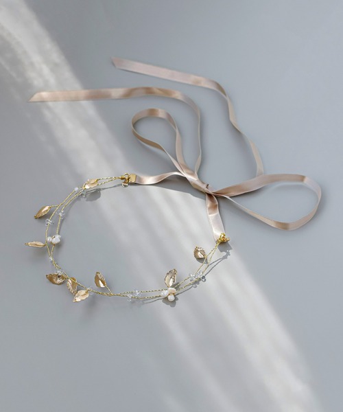 ANEMONE（アネモネ） メタルリーフリボンバインヘッドドレス「Hanayome