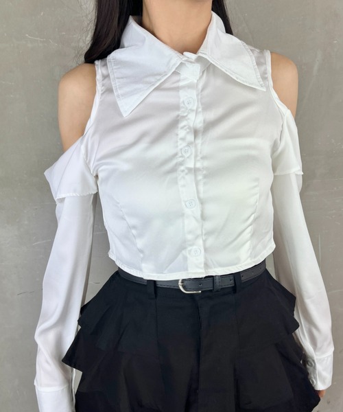 ブラウス シャツ 「ZOZO限定」ラップデザインシャツ レディース GEMEDA ブラウス シャツ Vネック 長袖ラップブラウス レディース