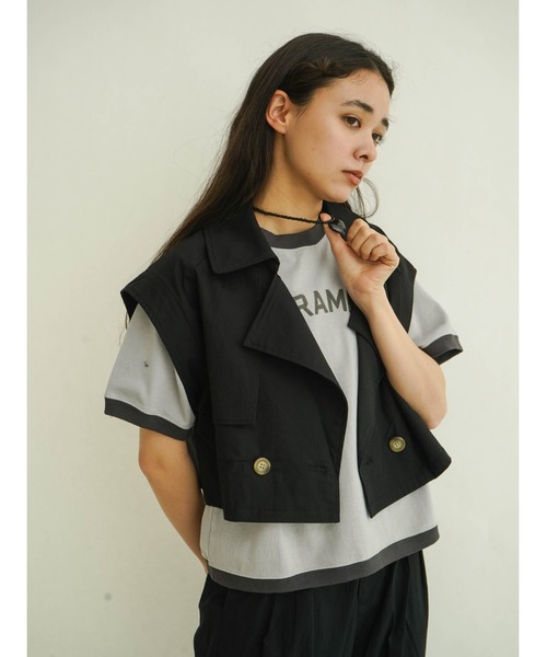 ベスト ジレ Double tailored short gilet レディース