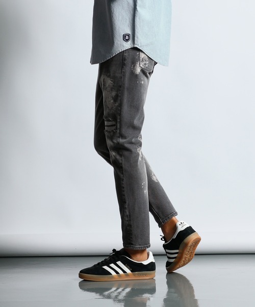 The DUFFER of ST.GEORGE ジーンズ 5POKETS BLEACH OUT REPAIR DENIM