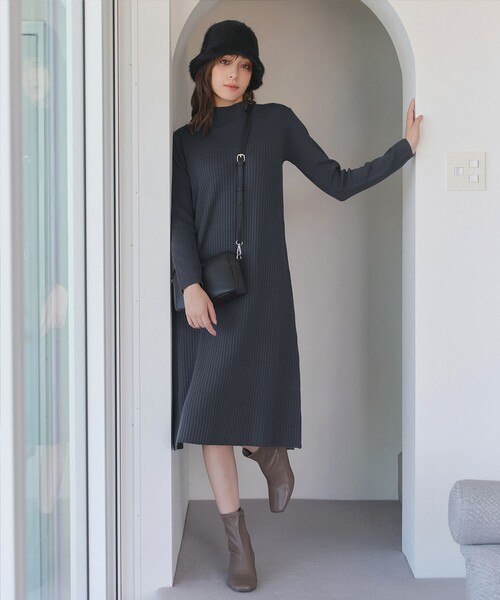 ワンピース Tia Tiaclasse ワンピース リブ切替ニットワンピース : ZOZOTOWN