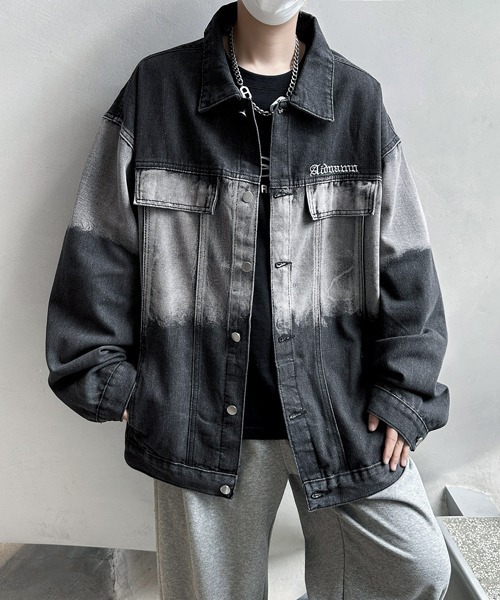 アフリクション/Gジャン／デニムジャケット デニムジャケット gジャン 「FVLMEN」onepoint logo gradation denim
