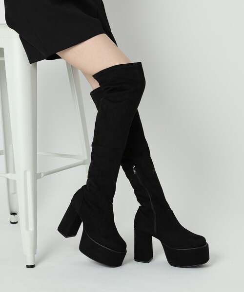 cs T&P ブーツ 厚底ニーハイブーツ レディース : ZOZOTOWN Yahoo