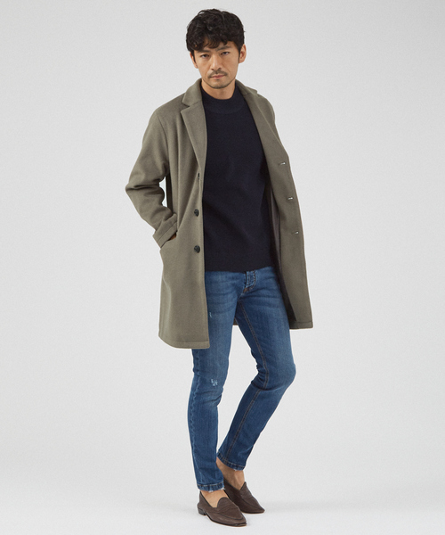 ABAHOUSE GRAY チェスターコート コート 「シャギーニット」メルトン