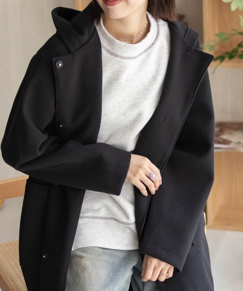 NAVY コート アウター 「nAvy」フードロングコート アウター