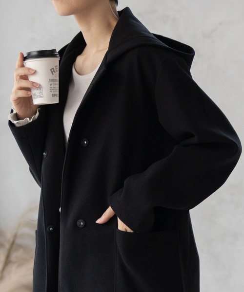 NAVY コート アウター 「nAvy」フードロングコート アウター