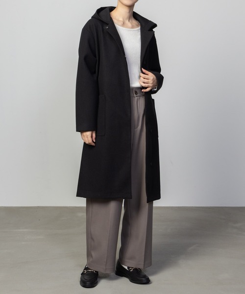 NAVY コート アウター 「nAvy」フードロングコート アウター