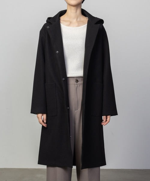 NAVY コート アウター 「nAvy」フードロングコート アウター