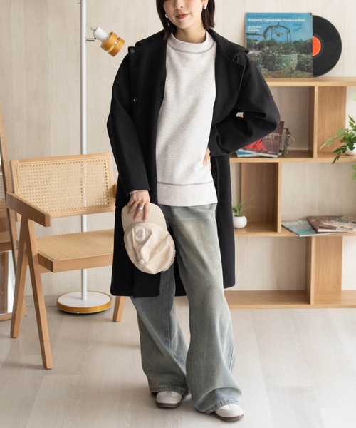 NAVY コート アウター 「nAvy」フードロングコート アウター