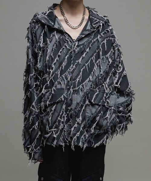 casper john 2点セット Casper John シャツ Various loose shirts-box fringe-バリアス