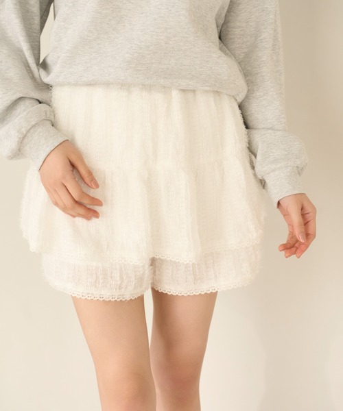 SNIDEL HOME パジャマ ルームウェア フリンジショートパンツ