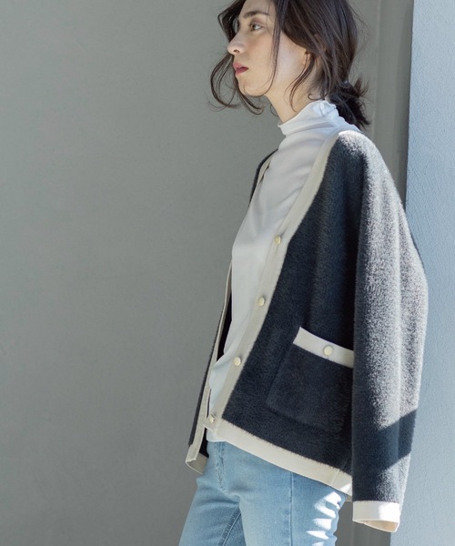 OPAQUE.CLIP（オペークドットクリップ） カーディガン フェザーヤーン