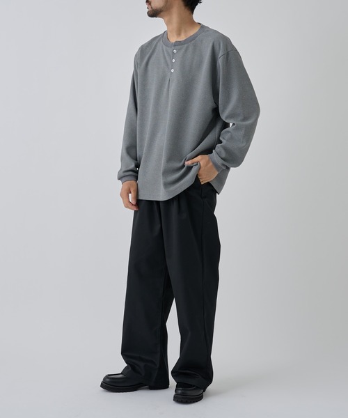 COLONY 2139 tシャツ スウェットライクワッフルヘンリーネック