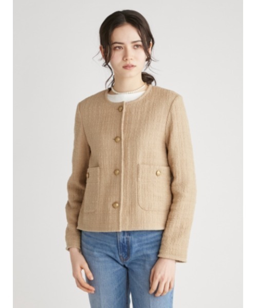 Mila Owen（ミラオーウェン） ノーカラージャケット 0 ベージュ