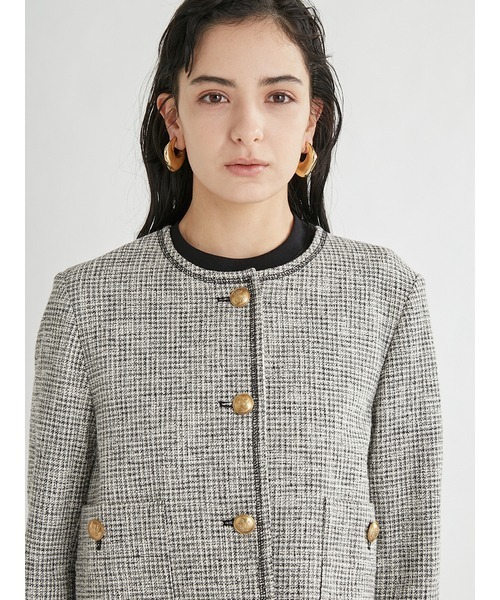 Mila Owen ノーカラージャケット Mila Owen（ミラオーウェン） ノーカラージャケット 0 ベージュ