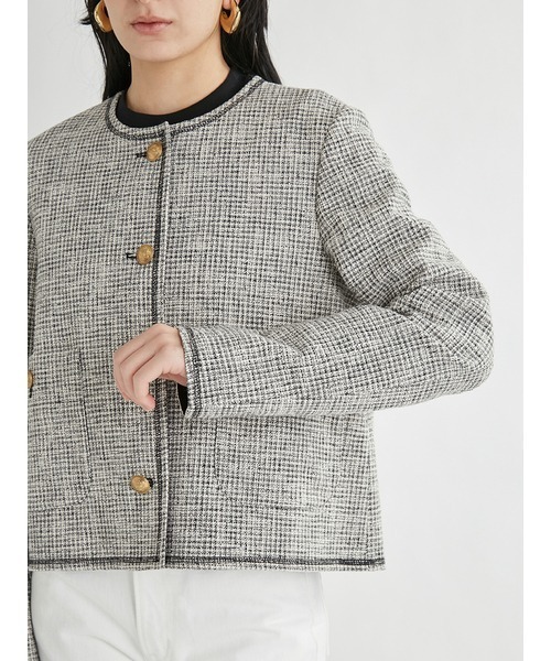 Mila Owen ノーカラージャケット Mila Owen（ミラオーウェン） ノーカラージャケット 0 ベージュ