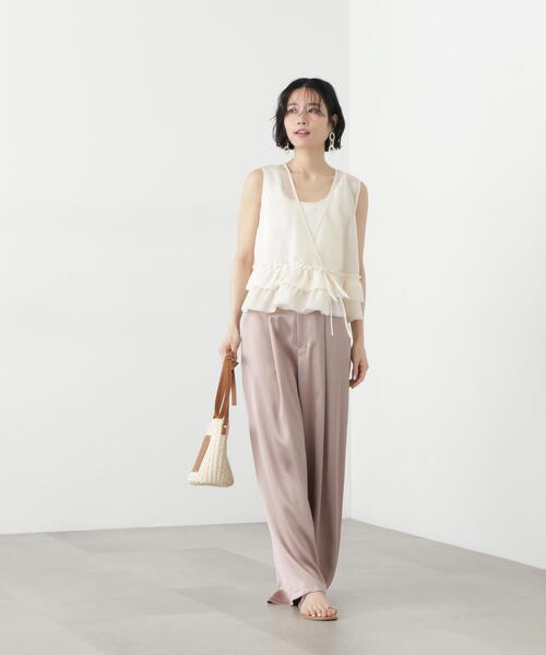 N.Natural Beauty Basic ベスト ジレ フリルレイヤードジレ
