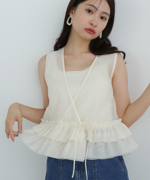 ベスト ジレ フリルレイヤードジレ レディース N.Natural Beauty Basic ベスト ジレ フリルレイヤードジレ