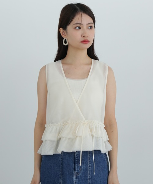 ベスト ジレ フリルレイヤードジレ レディース N.Natural Beauty Basic ベスト ジレ フリルレイヤードジレ