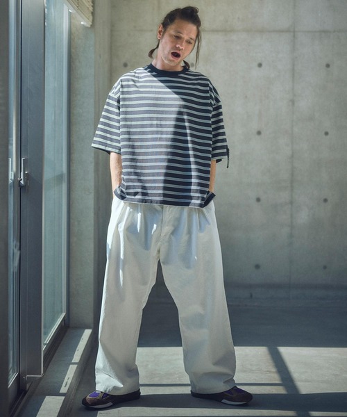 ADAM PATEK tシャツ ADAMPATEK/rounded border short sleeve T