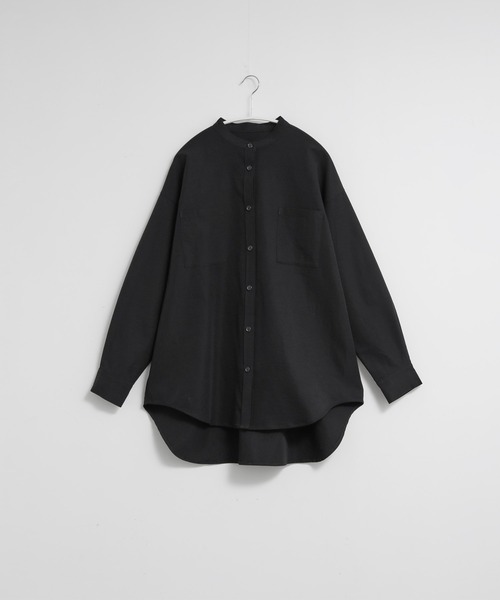 ブラウス シャツ 速乾ルーズバンドカラーシャツ「サスティナブル」 レディース for/c ブラウス シャツ 速乾ルーズバンドカラーシャツ