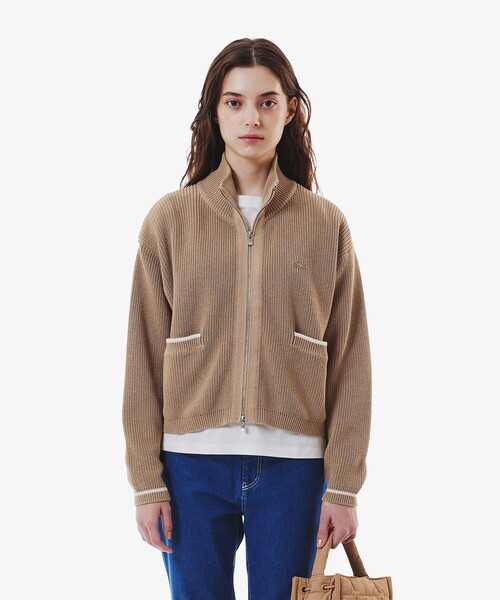 LACOSTE（ラコステ） ブルゾン アウター ジップアップローゲージニット