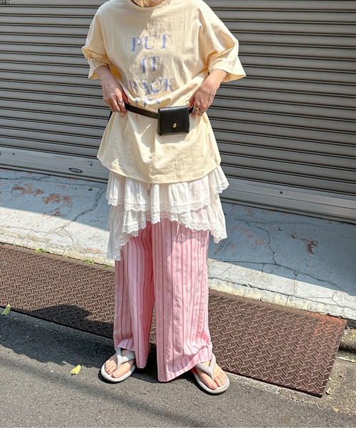 PILIT tシャツ ロゴ チュニック tee レディース メンズ