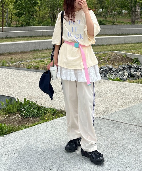 paloma wool ピンク Tシャツ masu 天使 y2k ピチT PILIT tシャツ ロゴ チュニック tee レディース メンズ
